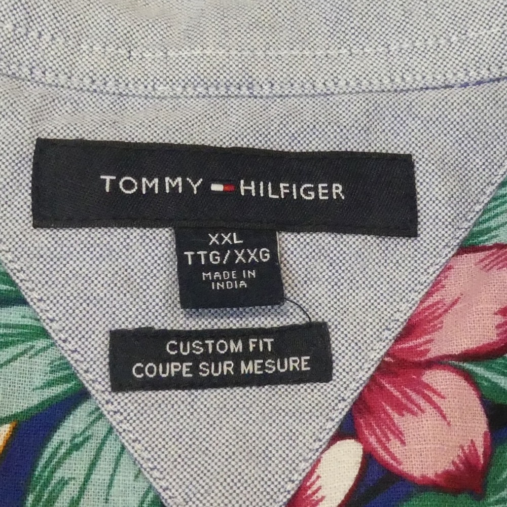 Tommy Hilfiger Shirt Mens 2XL Floral‎ Hawaiian Linen Cotton Custom Fit - Picture 3 of 6